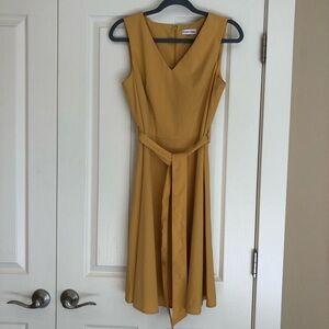 Calvin Klein Mustard Vneck Dress